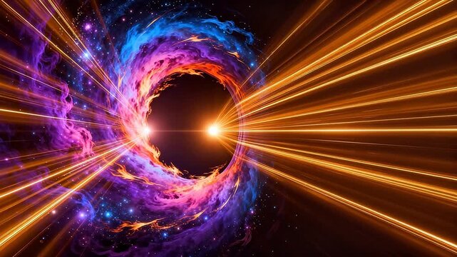 Colorful space vortex with light beams