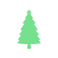Fototapeta premium Minimalist Green Christmas Tree Icon