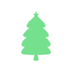 Fototapeta premium Minimalist Green Christmas Tree Icon