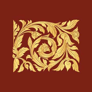 kbach Khmer phni tes vector color gold