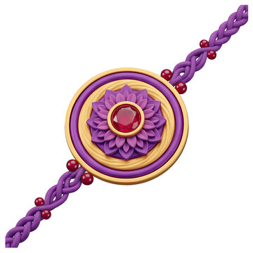 Decorative Rakhi with Flower and Gemstone