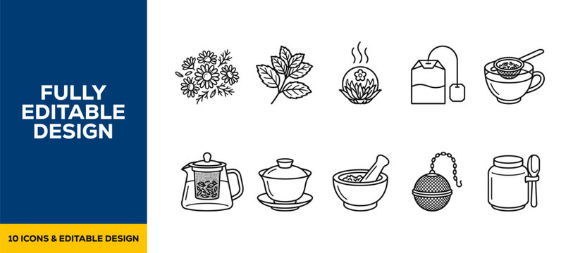Black ink scribble hand drawn tea set and ritual icons vector set featuring teapot cup and tea bag for asian tea culture cafe menu and wellness relaxation branding art doodle