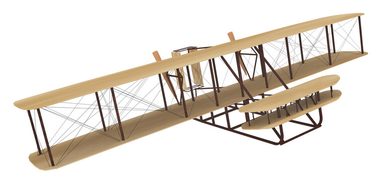 Historisches Motorflugzeug von 1903, Freisteller