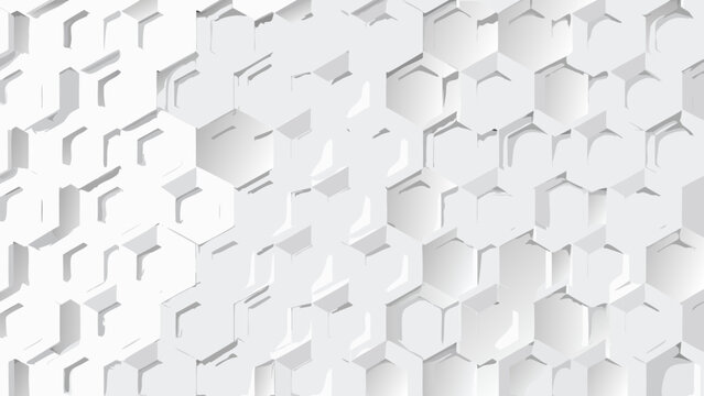 Honeycomb pattern with recessed hexagonal cells a white geometric vector illustration abstract background