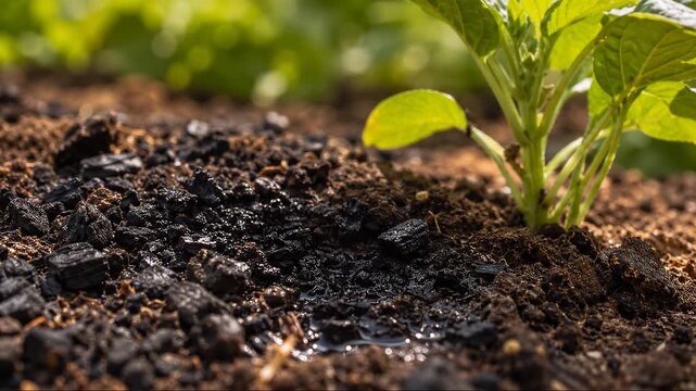 Water Soaking Into Biochar-Enriched Agricultural Soil