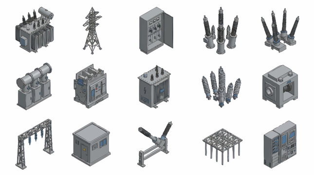 Isometric Industrial Buildings and Structures Collection.