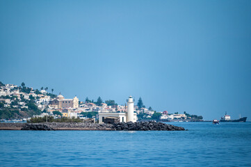 Fototapeta premium Vacation in the Aeolian Islands. The island of Salina in all its beauty.