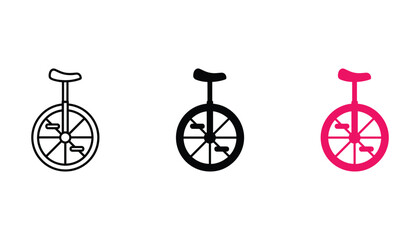 Unicycle icon set with multiple styles and color variations vector graphic © TARU STOCKPLC
