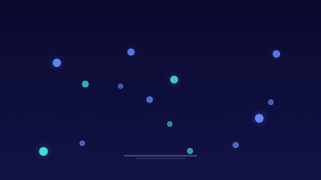Animated Pulsing neural nodes connections neon concept loop