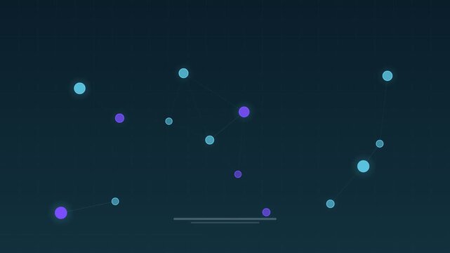 Animated Pulsing neural nodes connections ice concept loop