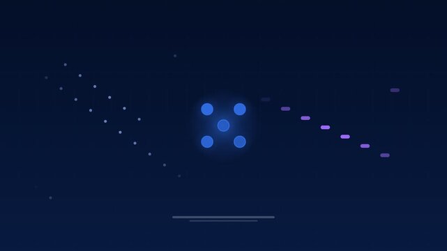 Animated Data feeding neural network processing ocean concept loop