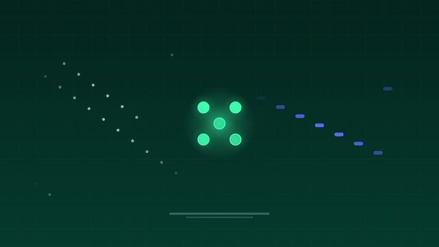 Animated Data feeding neural network processing mint concept loop