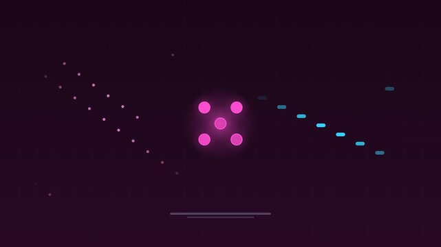 Animated Data feeding neural network processing magenta concept loop