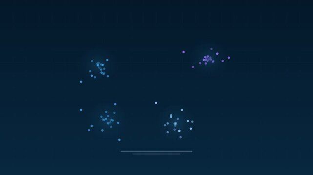 Animated Data embeddings vector space clusters cerulean concept loop