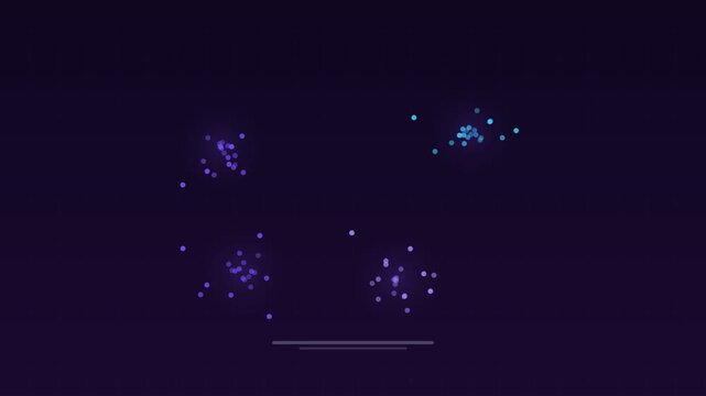Animated Data embeddings vector space clusters grape concept loop