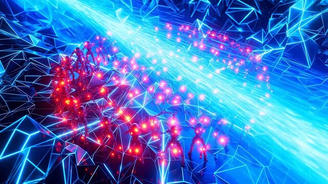 Nanobot Swarm Showdown: Red vs Blue in Microscopic Warfare