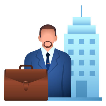 Executive Job Icon, Corporate Executive, Senior Management, Leadership Position, Office Executive Illustration