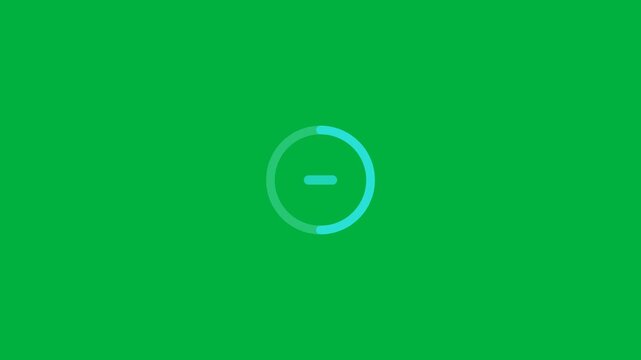 Animated Circular progress loading ring turquoise green screen