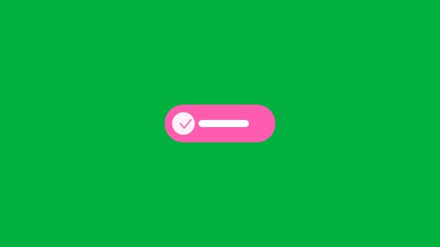 Animated Social media subscribe like button pink green screen