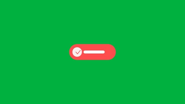Animated Social media subscribe like button scarlet green screen