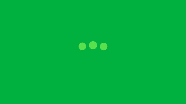 Animated Loading dots bouncing indicator spring green screen