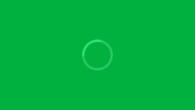 Animated Loading spinner circular animation emerald green screen