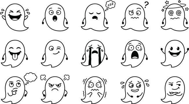 Halloween ghost emojis and expressions for spooky fun