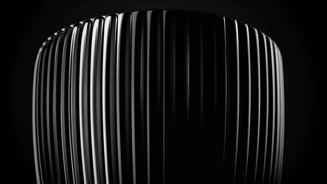 Futuristic Abstract Black Glossy Wave Pattern Metallic Background