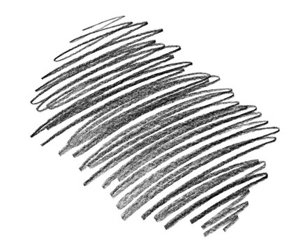 Black hand drawn pencil diagonal hatch texture, isolated on transparent cutout background