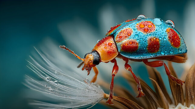 Colorful ladybug macro photography showcasing vibrant natural details stunning ai images