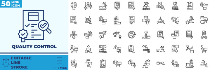 Quality Control Line Editable Icons set © Madani Pro