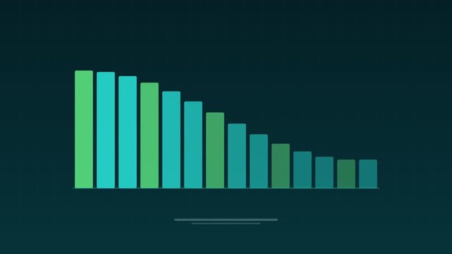 Status bars system monitoring dashboard turquoise background loop