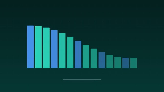 Animated Status bars system monitoring dashboard teal concept loop