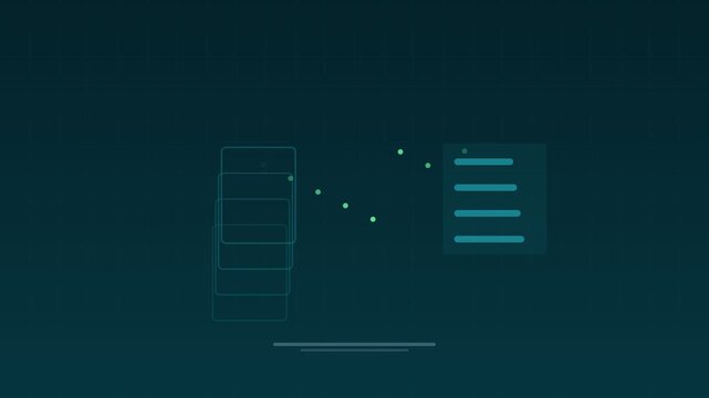 Animated Paperless office document digitization tide concept loop