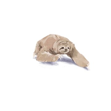 A beautifully rendered graphite illustration of a sloth in mid-motion This artwork captures the graceful yet deliberate movement of the animal as it navigates its habitat. The artist's use of varying 