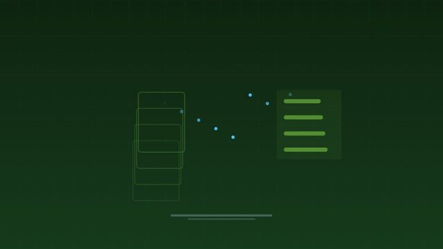 Animated Paperless office document digitization lime concept loop