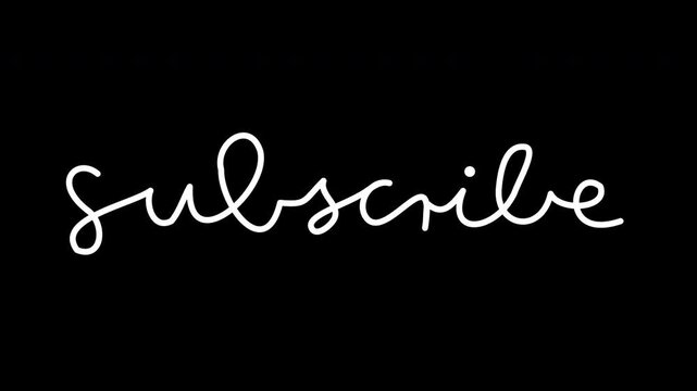 subscribe lettering one line alpha transparent font logo handlettering