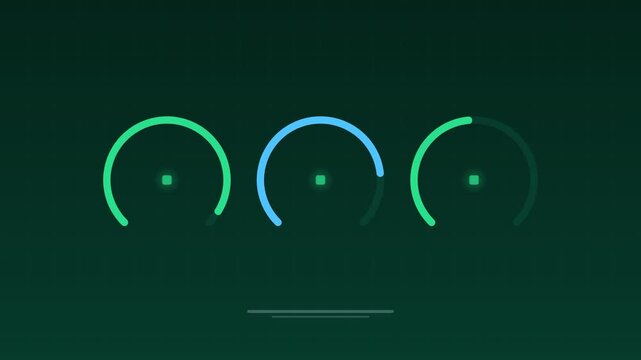 Animated Performance gauges productivity meters jade concept loop