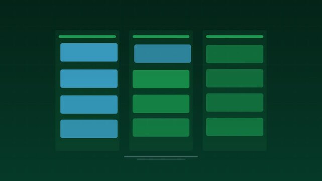 Animated Kanban task board project management pine concept loop