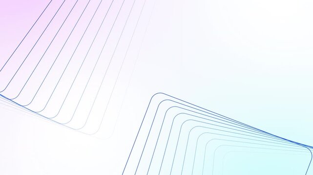 Minimal rotating pastel rounded line gradient background for corporate presentations, seamless looping animation. 4K video
