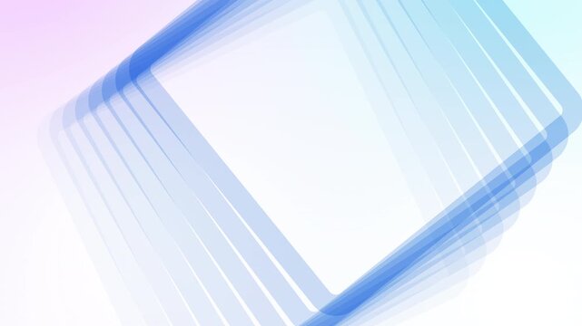 Minimal rotating layered square frame gradient background for corporate presentations, seamless looping animation. 4K video