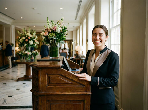  Welcoming with a smile Portrait of a young woman working as a hotel receptionist