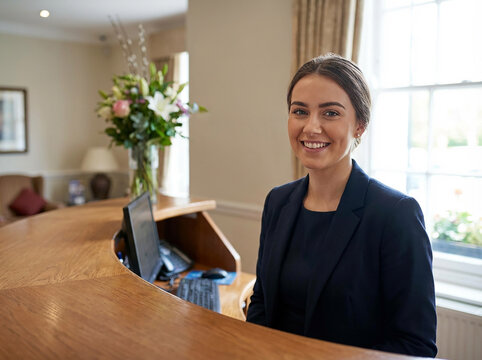  Welcoming with a smile Portrait of a young woman working as a hotel receptionist