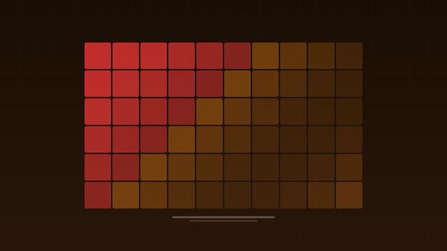 Animated Red economic heatmap market stress orange concept loop