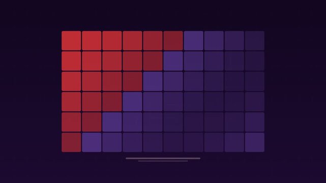 Animated Red economic heatmap market stress violet concept loop