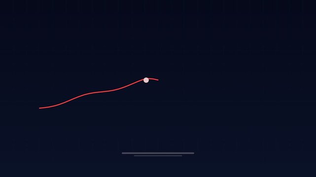 Animated Market peak then crash trend line blue concept loop