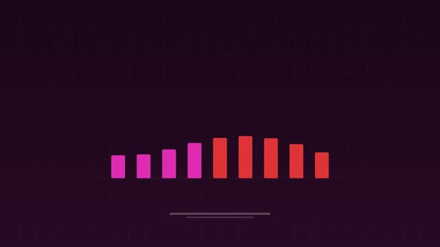 Animated Declining bar chart economic downturn fuchsia concept loop