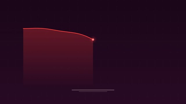 Animated Stock market crash falling red graph magenta concept loop