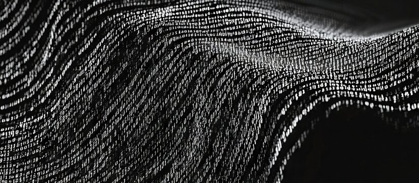 Digital Art. Data Waves. Binary Code Patterns.