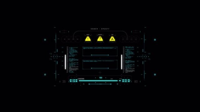 Futuristic Digital HUD Interface Displaying Complex Data Analytics.